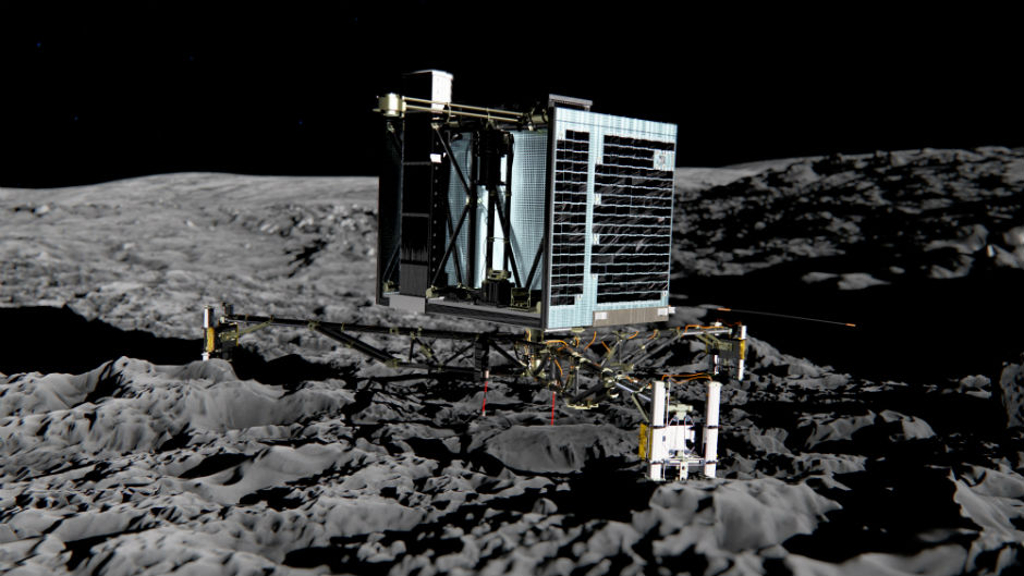 Artists impression of the Rosetta space probe.