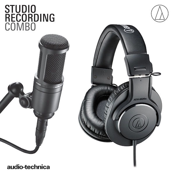 audio-technica recording package at2020 ath-m20x